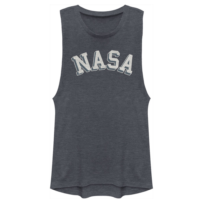 fifth sun Junior's NASA Curved 3D Bold Logo Festival Muscle Tee