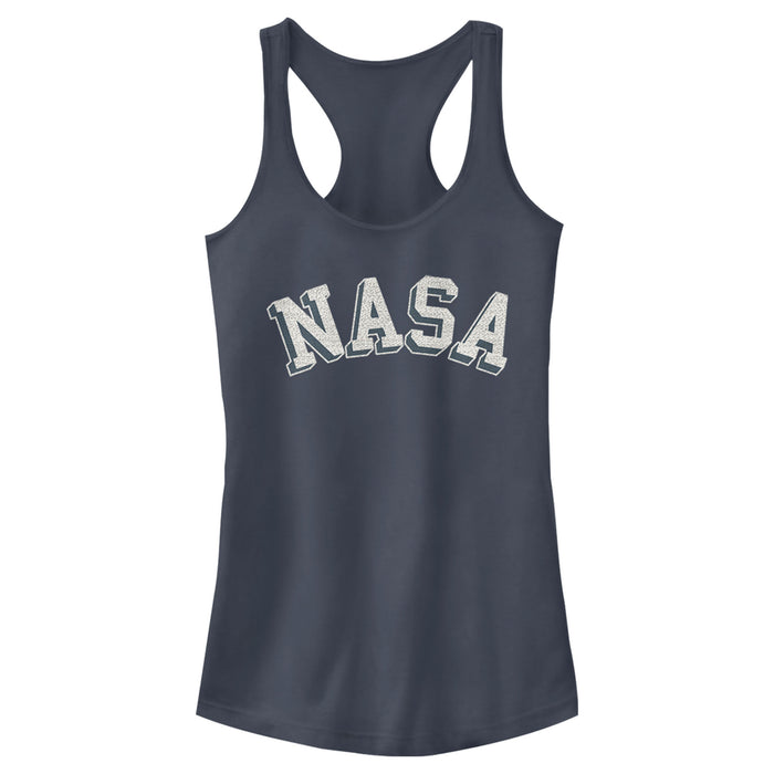 fifth sun Junior's NASA Curved 3D Bold Logo Racerback Tank Top