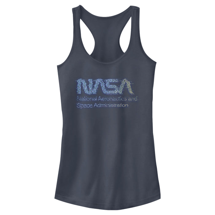 fifth sun Junior's NASA Distorted Computer Text Logo Racerback Tank Top