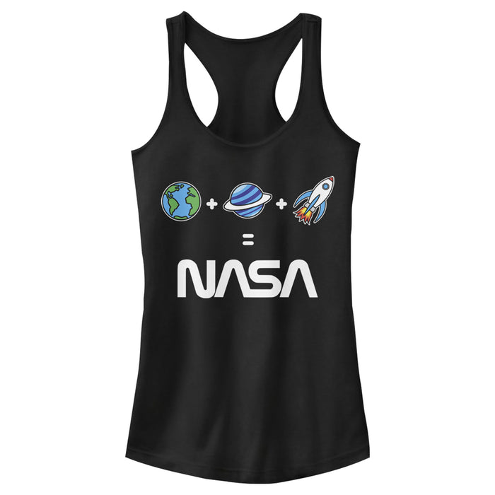 fifth sun Junior's NASA Emoji Space Logo Equation Racerback Tank Top