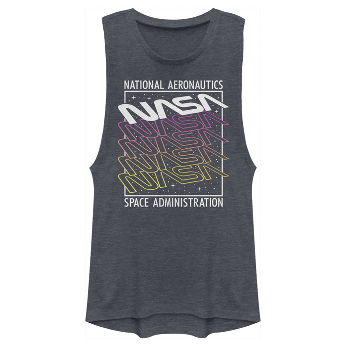 fifth sun Junior's NASA Logo Starry Repeat Festival Muscle Tee