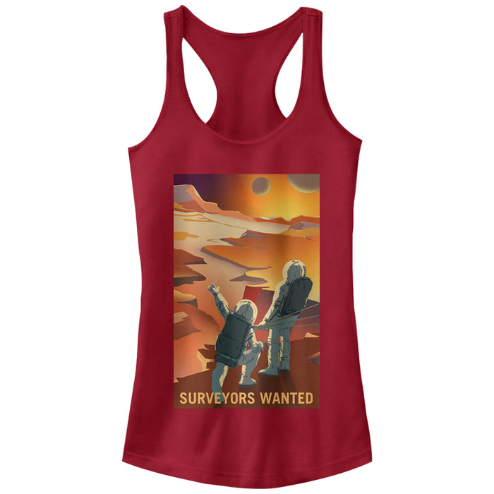 fifth sun Junior's NASA Mars Surveyors Wanted Racerback Tank Top