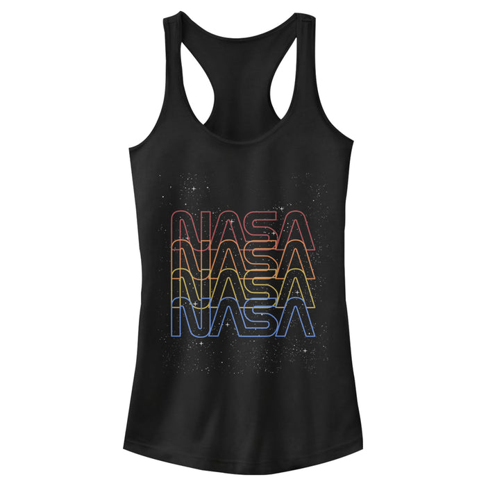 fifth sun Junior's NASA Neon Space Logo Color Fade Racerback Tank Top