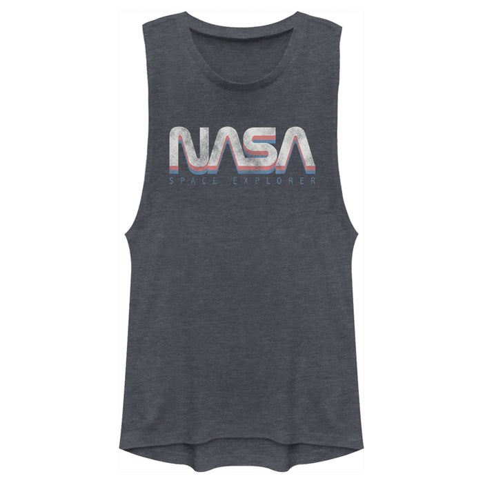 fifth sun Junior's NASA Official Space Explorer Retro Logo Festival Muscle Tee