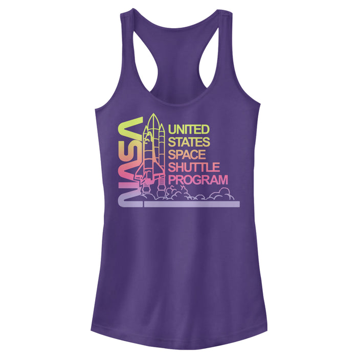 fifth sun Junior's NASA Ombre Sunset Shuttle Program Racerback Tank Top