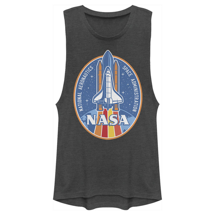 fifth sun Junior's NASA Retro Rocket Emblem Festival Muscle Tee