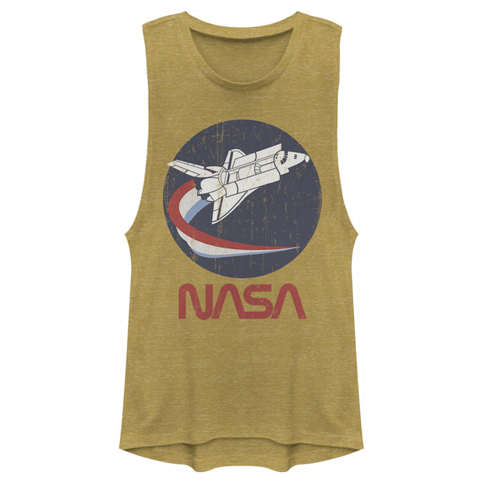 fifth sun Junior's NASA Shuttle Three Color Swoosh Circle Festival Muscle Tee