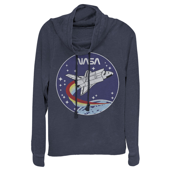 fifth sun Junior's NASA Space Rocket Cowl Neck Sweatshirt