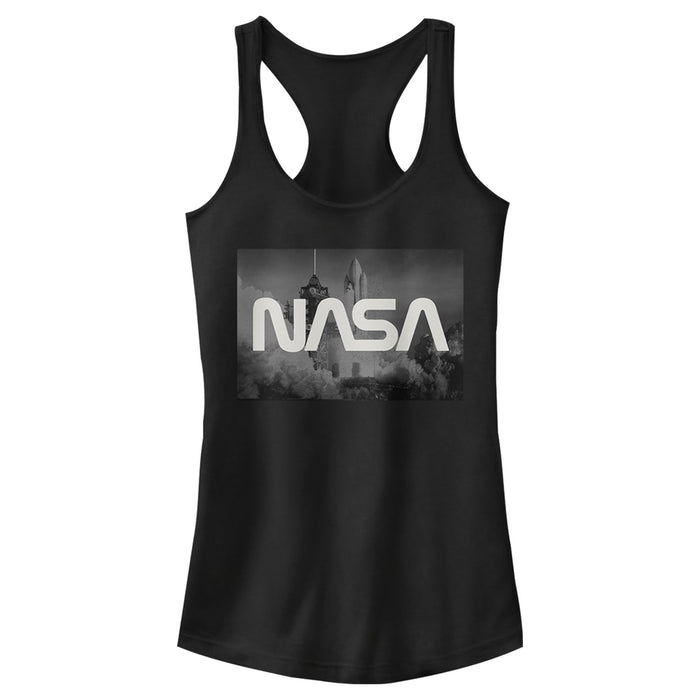 Fifth Sun Junior's NASA Space Shuttle Blast Off Text Over Lay Racerback Tank Top