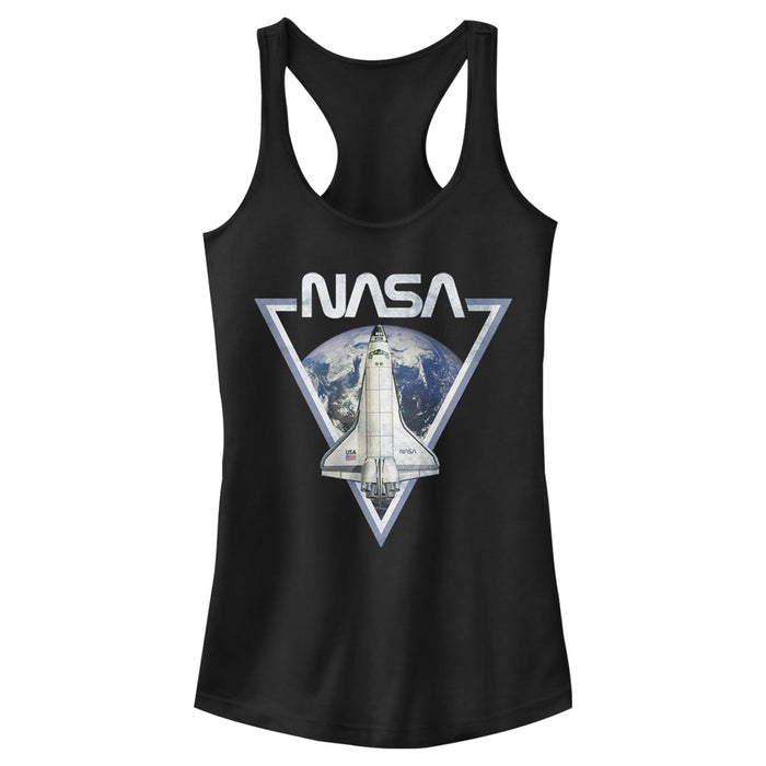 fifth sun Junior's NASA Triangle Earth Logo Shuttle Flight Racerback Tank Top