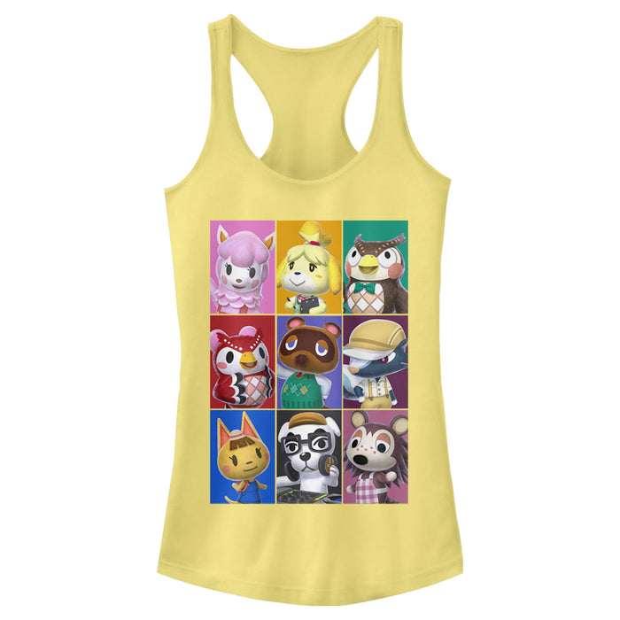 fifth sun Junior's Nintendo Animal Crossing Characters Racerback Tank Top