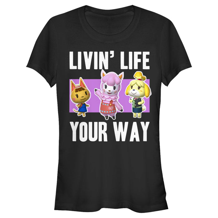 fifth sun Junior's Nintendo Animal Crossing Living Life Your Way T-Shirt