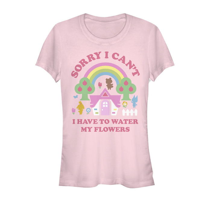fifth sun Junior's Nintendo Animal Crossing Water My Flowers T-Shirt
