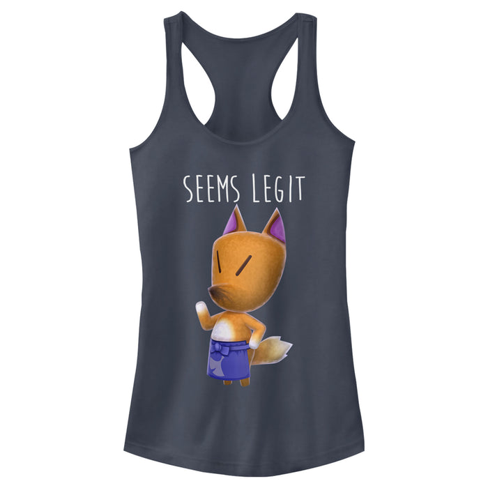fifth sun Junior's Nintendo Animal Crossingd the Fox Seems Legit Racerback Tank Top