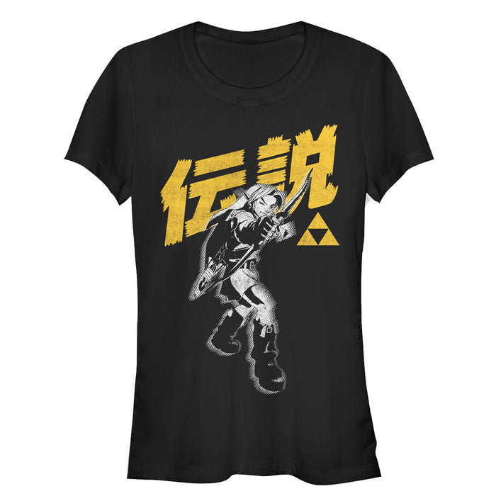 fifth sun Junior's Nintendo Legend of Zelda Link Kanji Characters T-Shirt