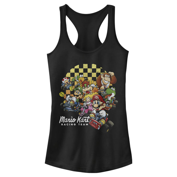 fifth sun Junior's Nintendo Mario Kart Cast Collage Racerback Tank Top