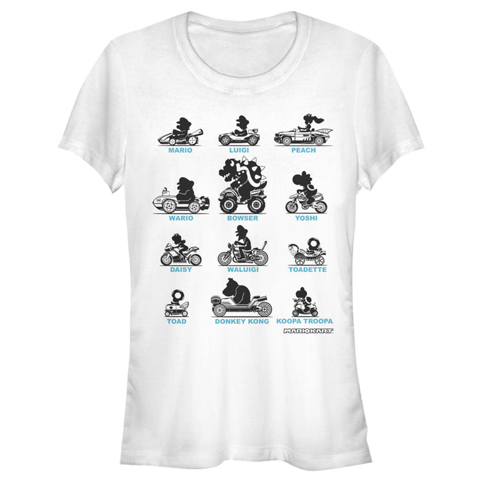 fifth sun Junior's Nintendo Mario Kart Silhouette Grid T-Shirt