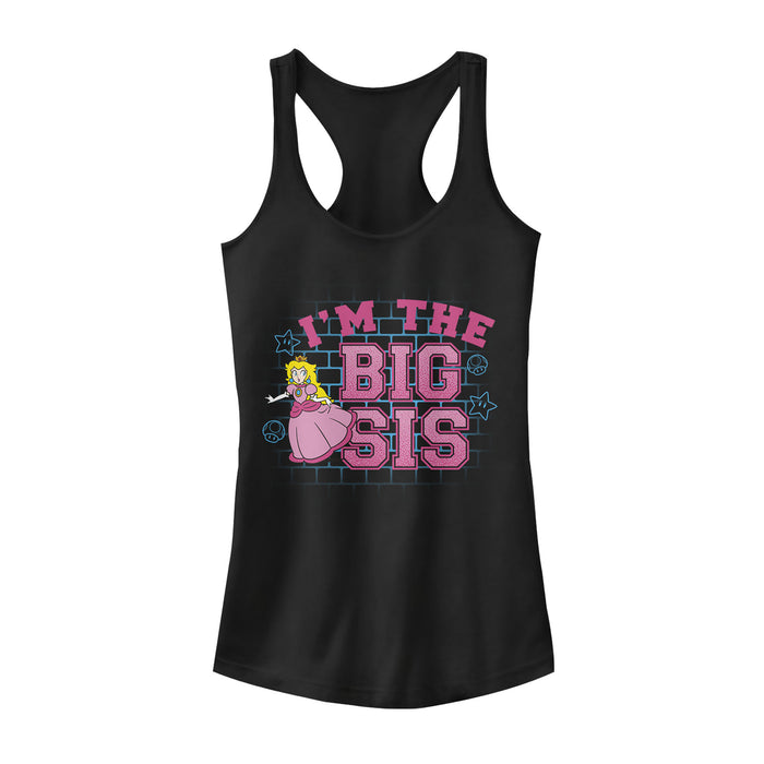 fifth sun Junior's Nintendo Princess Peach Big Sis Racerback Tank Top
