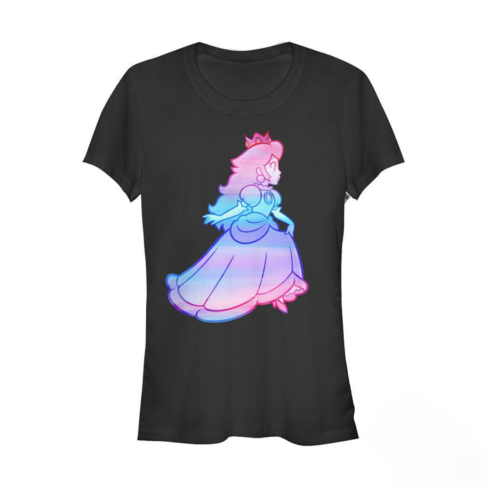 fifth sun Junior's Nintendo Princess Peach Rainbow Fade T-Shirt
