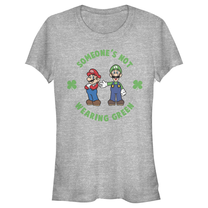 fifth sun Junior's Nintendo Super Mario and Luigi St. Patrick's Not Wearing T-Shirt