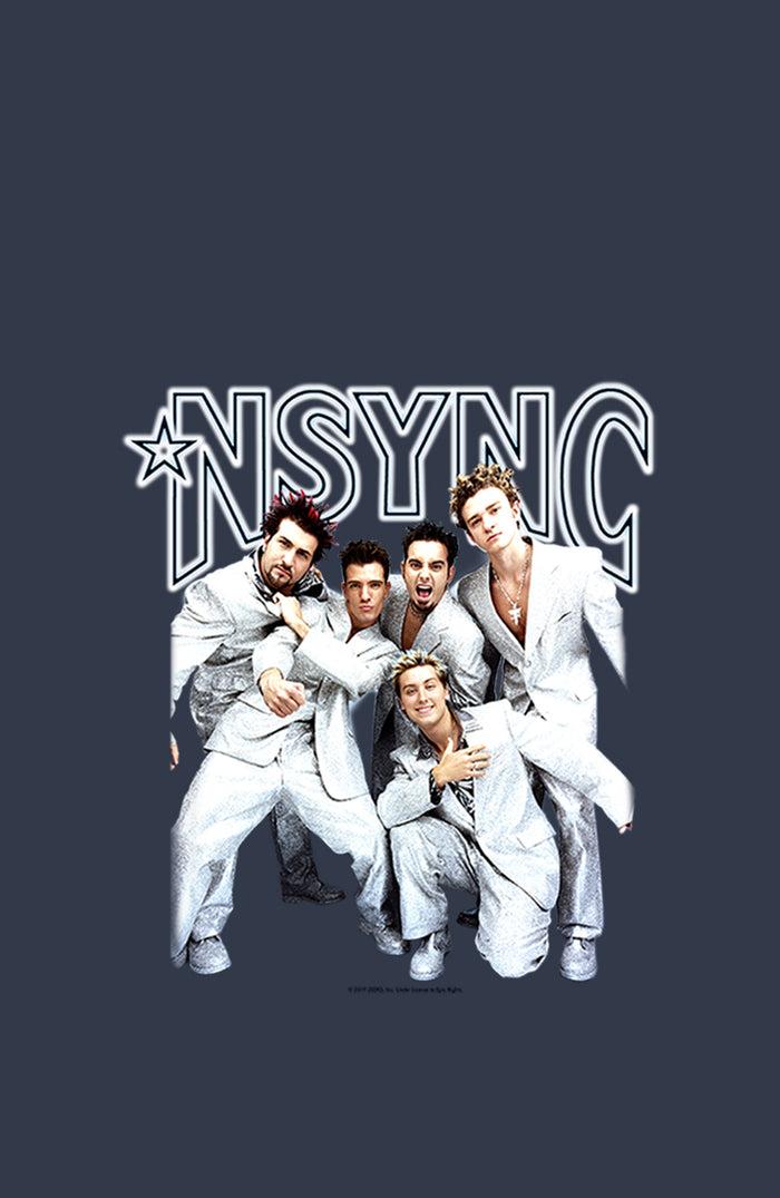 Fifth Sun Junior's NSYNC Iconic White Suits Racerback Tank Top