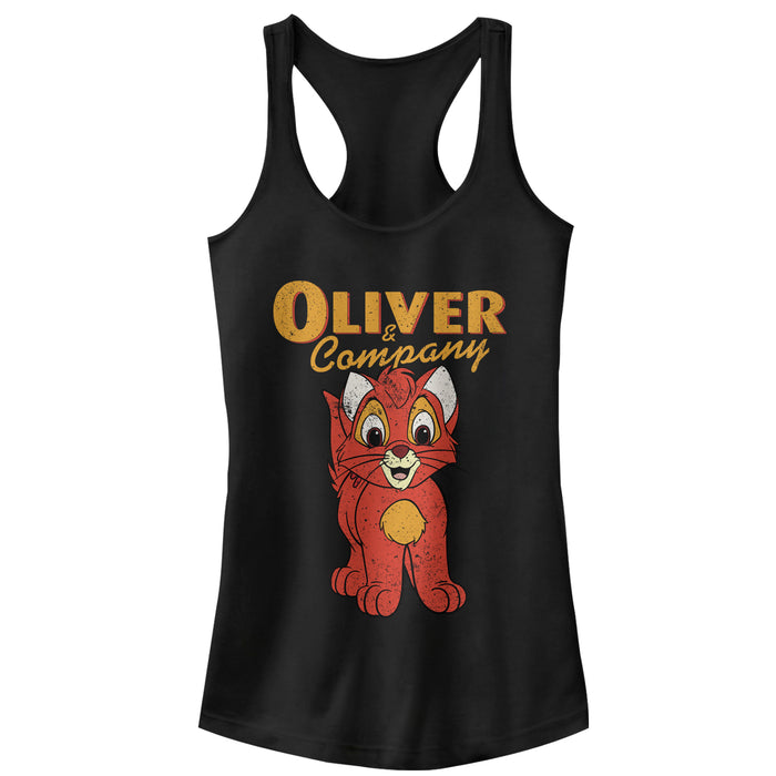 fifth sun Junior's Oliver & Company Kitten Portrait Racerback Tank Top