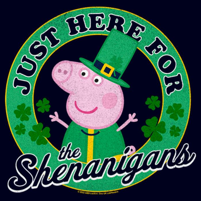 Fifth Sun Junior's Peppa Pig Just Here For The Shenanigans T-Shirt