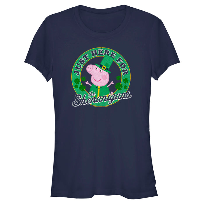 fifth sun Junior's Peppa Pig Just Here for the Shenanigans T-Shirt