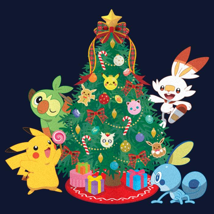 Fifth Sun Junior's Pokemon Christmas Tree Friends Cowl Neck Sweatshirt
