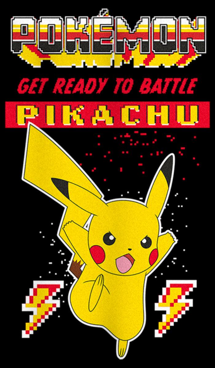 Fifth Sun Junior's Pokemon Get Ready To Battle Pikachu Retro Cowl Neck Sweatshirt