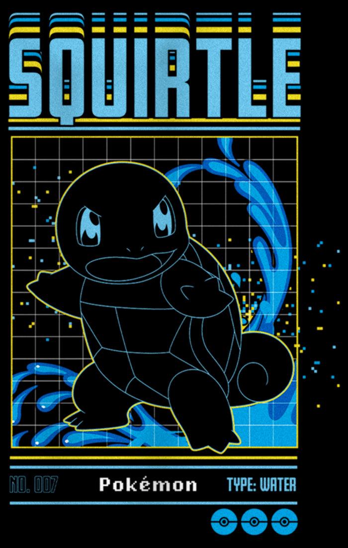 Fifth Sun Junior's Pokemon Squirtle Retro Grid Cowl Neck Sweatshirt