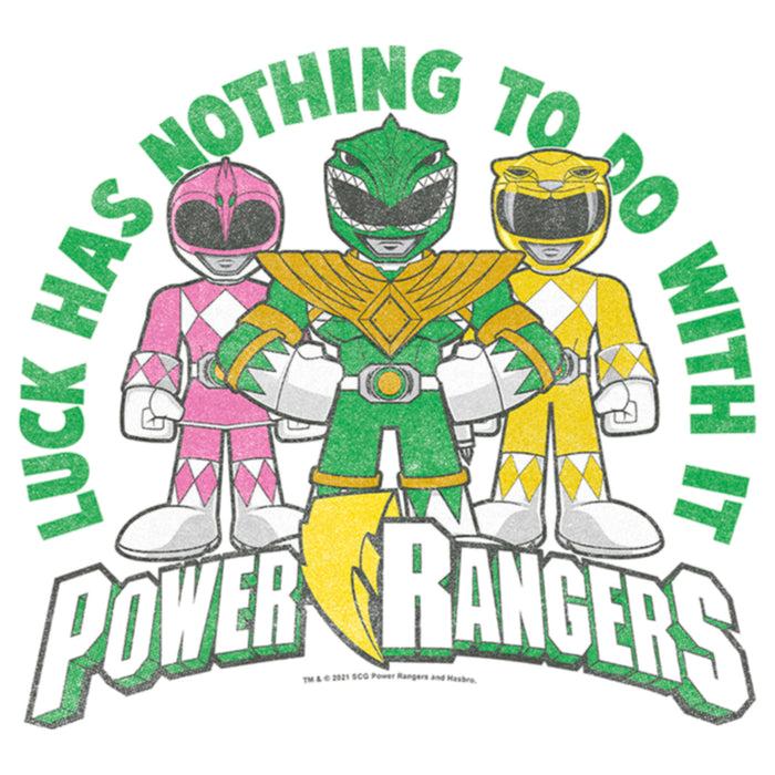 Fifth Sun Junior's Power Rangers St. Patrick's Day Luck Has Nothing To Do With It T-Shirt