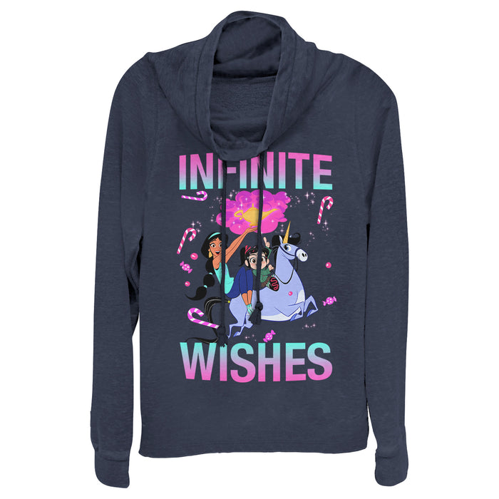 fifth sun Junior's Ralph Breaks the Internet Jasmine Infinite Wishes Cowl Neck Sweatshirt