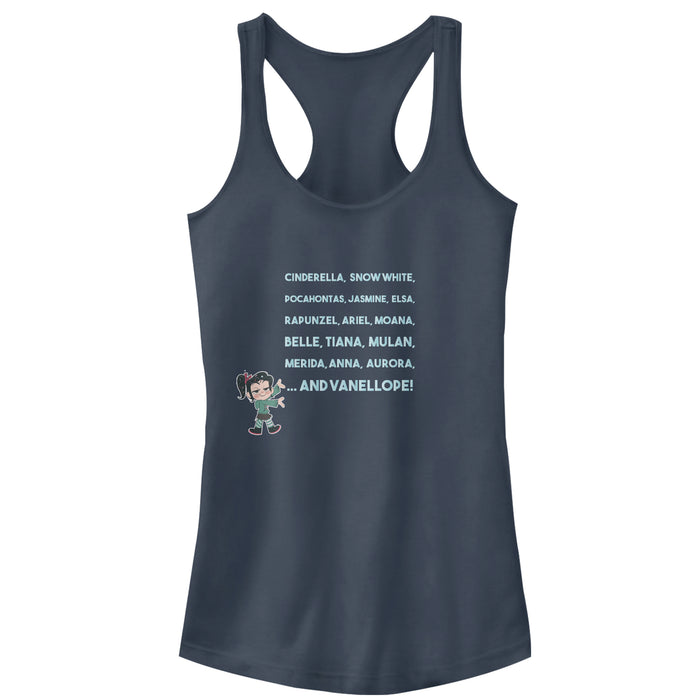fifth sun Junior's Ralph Breaks the Internet Princess List Racerback Tank Top