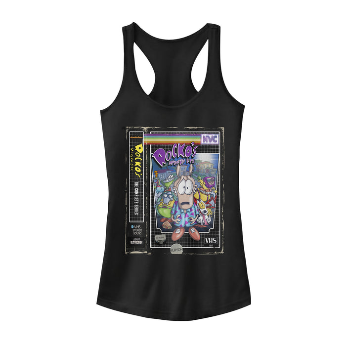 fifth sun Junior's Rocko's Modern Life VHS Cover Racerback Tank Top