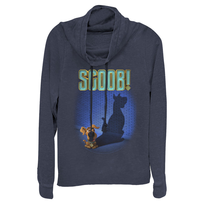 fifth sun Junior's Scooby Doo Dog Shadow Cowl Neck Sweatshirt