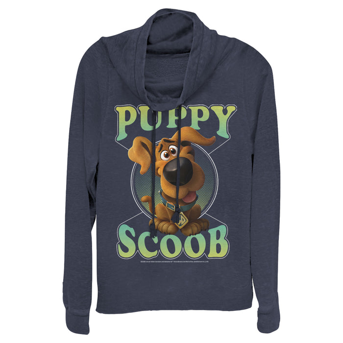 fifth sun Junior's Scooby Doo Puppy Circle Cowl Neck Sweatshirt