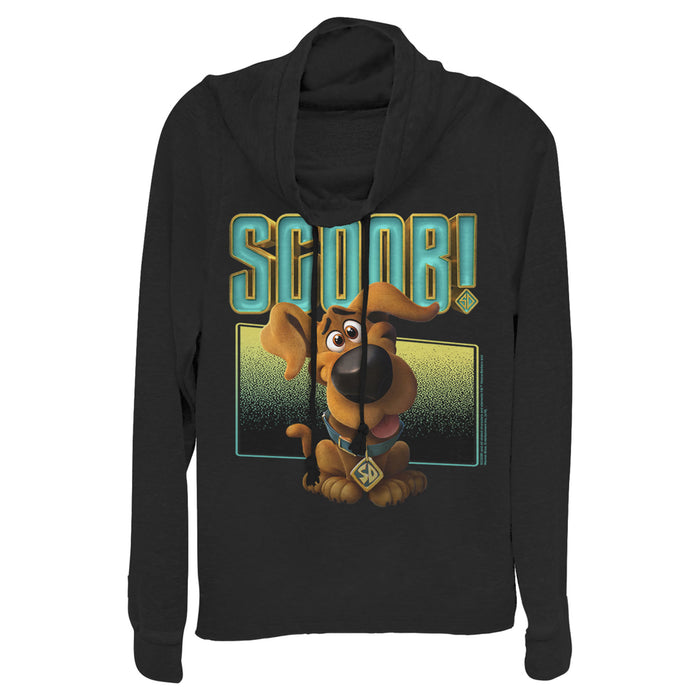Fifth Sun Junior's Scooby Doo Puppy Frame Cowl Neck Sweatshirt