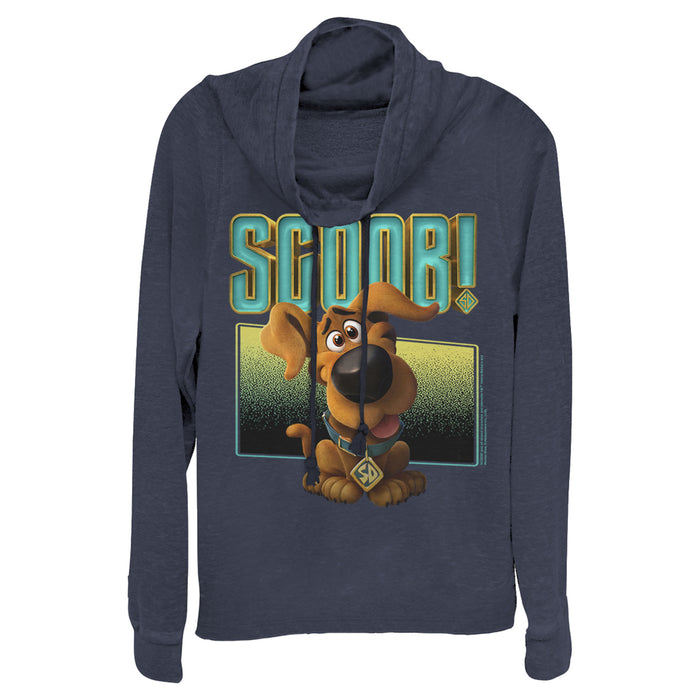 fifth sun Junior's Scooby Doo Puppy Frame Cowl Neck Sweatshirt