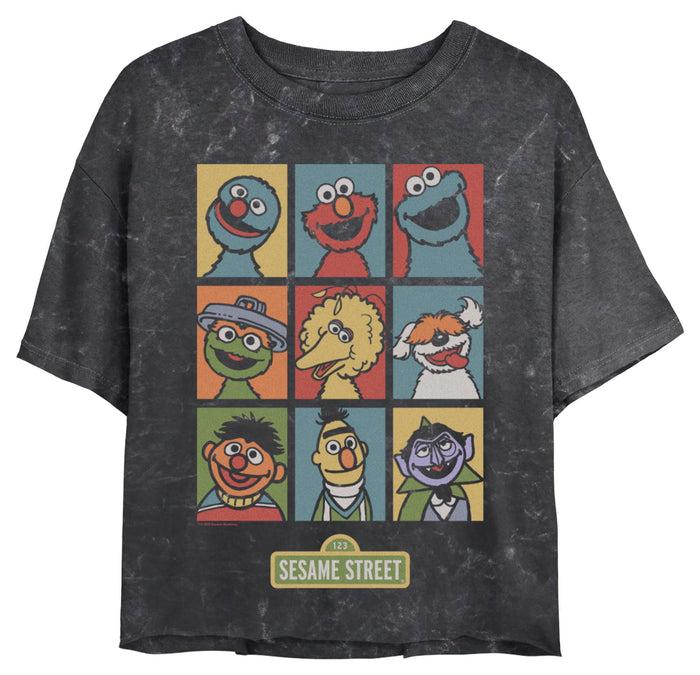 fifth sun Junior's Sesame Street 9 Panel Puppet Grid T-Shirt