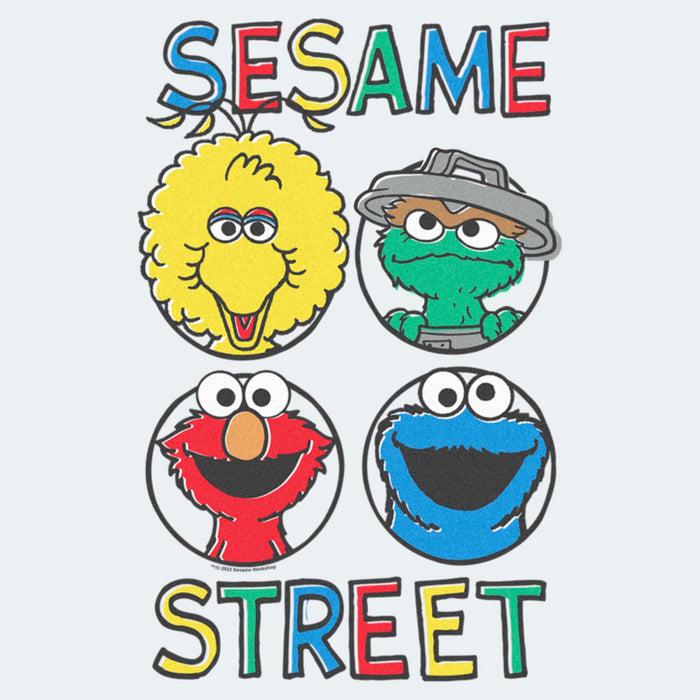 Fifth Sun Junior's Sesame Street Four Circle Grid T-Shirt