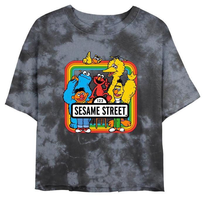 fifth sun Junior's Sesame Street Rainbow Box Group Portrait T-Shirt