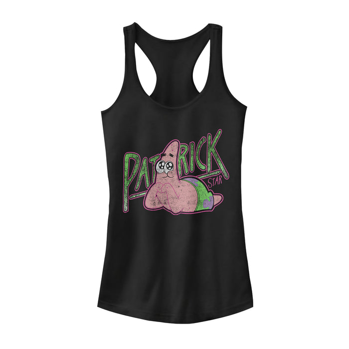 fifth sun Junior's SpongeBob SquarePants Adorable Patrick Star Racerback Tank Top