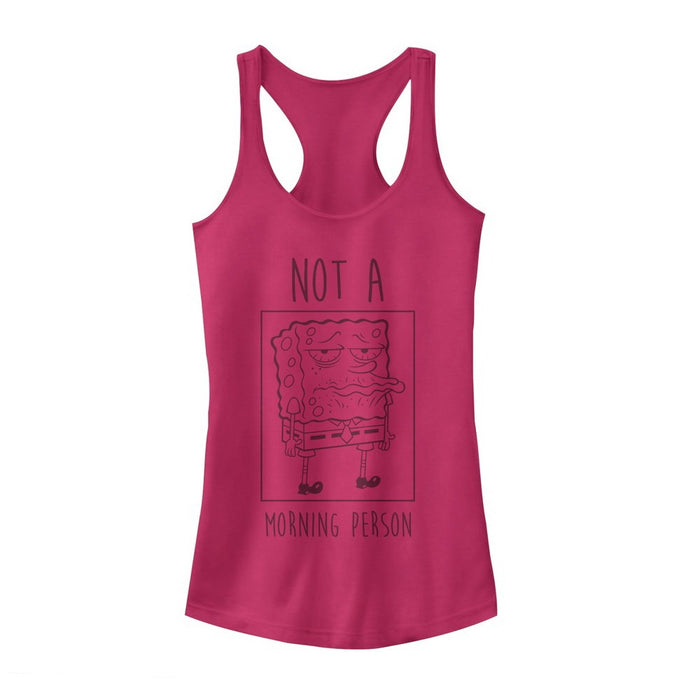 fifth sun Junior's SpongeBob SquarePants Not a Morning Person Racerback Tank Top