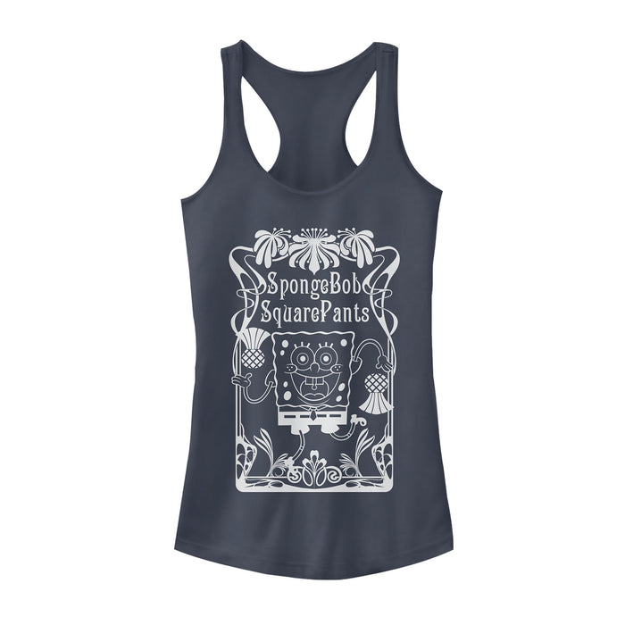 fifth sun Junior's SpongeBob SquarePants Nouveau Dance Racerback Tank Top