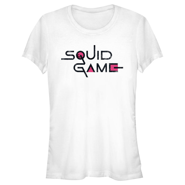 fifth sun Junior's Squid Game Distressed Logo White T-Shirt