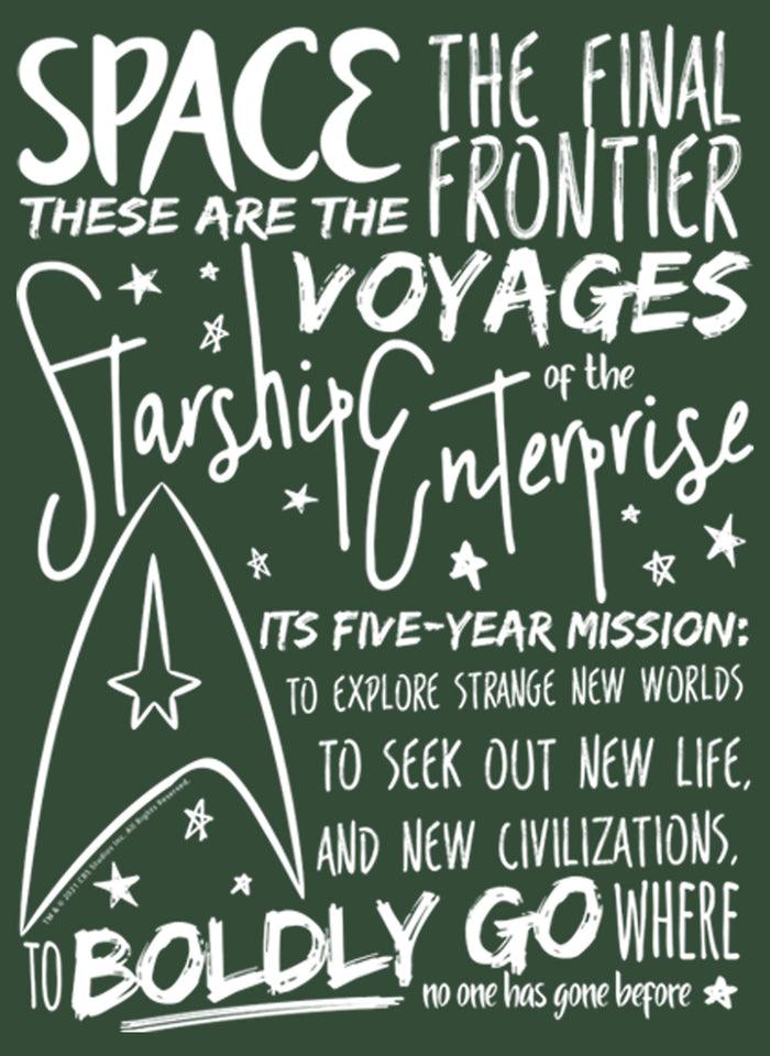Fifth Sun Junior's Star Trek 5-Year Mission Text Festival Muscle Tee