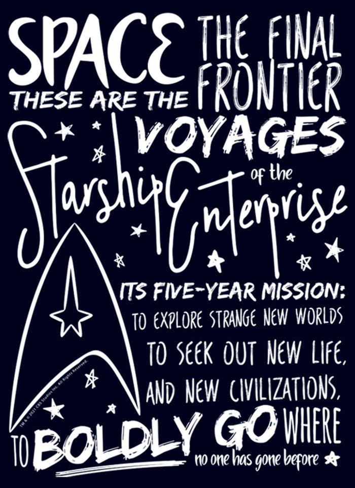 Fifth Sun Junior's Star Trek 5-Year Mission Text T-Shirt
