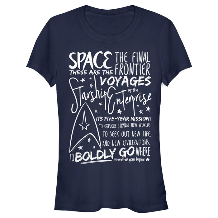 fifth sun Junior's Star Trek 5-Year Mission Text T-Shirt