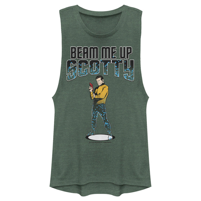 fifth sun Junior's Star Trek Cartoon Kirk Beam Me Up Scotty Transporter Festival Muscle Tee